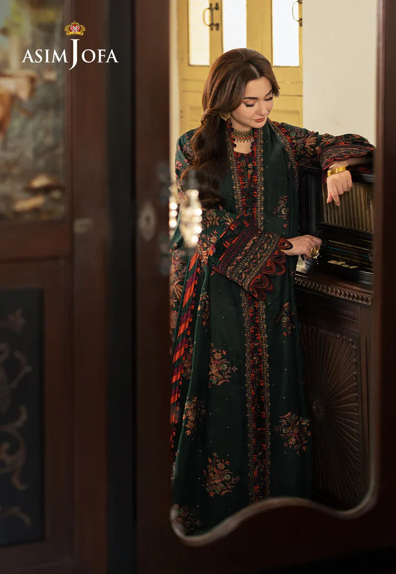 Asif Jofa 3PC Dhanak Embroidered Unstitched Suit by ZARTHREAD – Front View