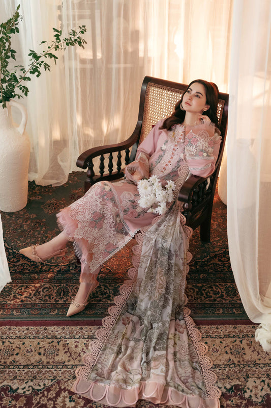 3 PC Dhanak Embroidered Shirt with Courtrai Printed Shawl & Trouser V501W by ZARTHREAD – Women’s Fashion, Pakistani Clothing, Elegant Embroidered Lawn Set