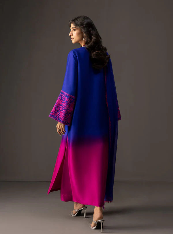 Zainab Chottani - 3 Piece Unstitched Embroidered and Printed SIlk Suit V228