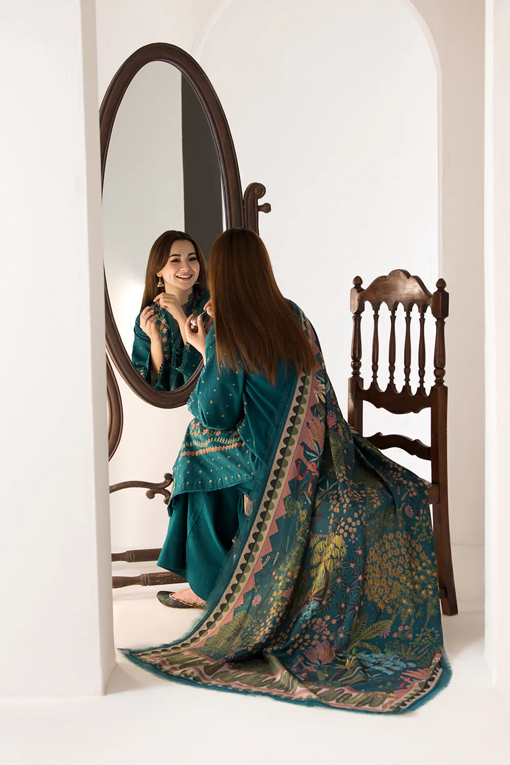3 Piece Embroidered Lawn Shirt with Printed Poly Lawn Dupatta SN61