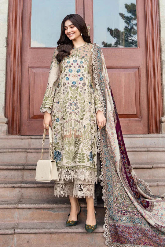 Dhanak-3PC Embroidered Shirt with Digital Printed Wool Shawl V669
