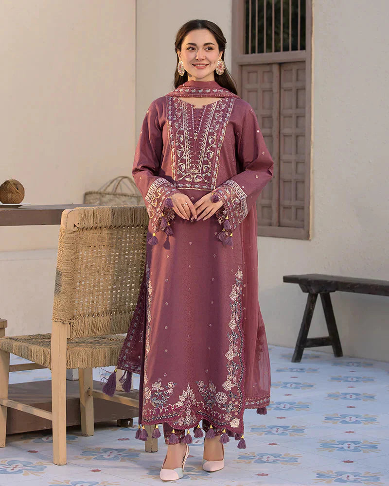 Lawn-3PC Embroidered Shirt with Chiffon Embroidered Dupatta V1321W