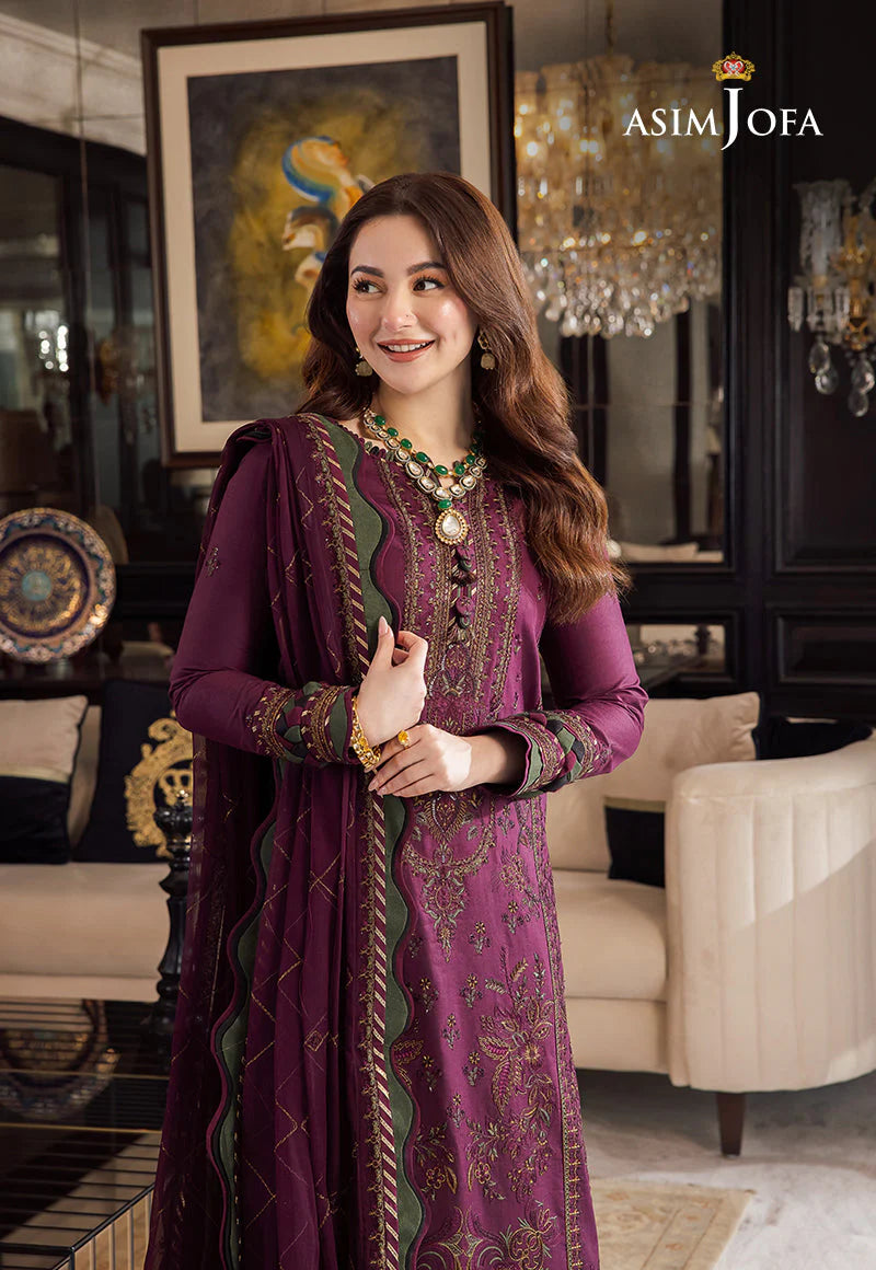 Asim Jofa Dhanak 3PC Embroidered With Chiffon Embroidered Dupatta V668