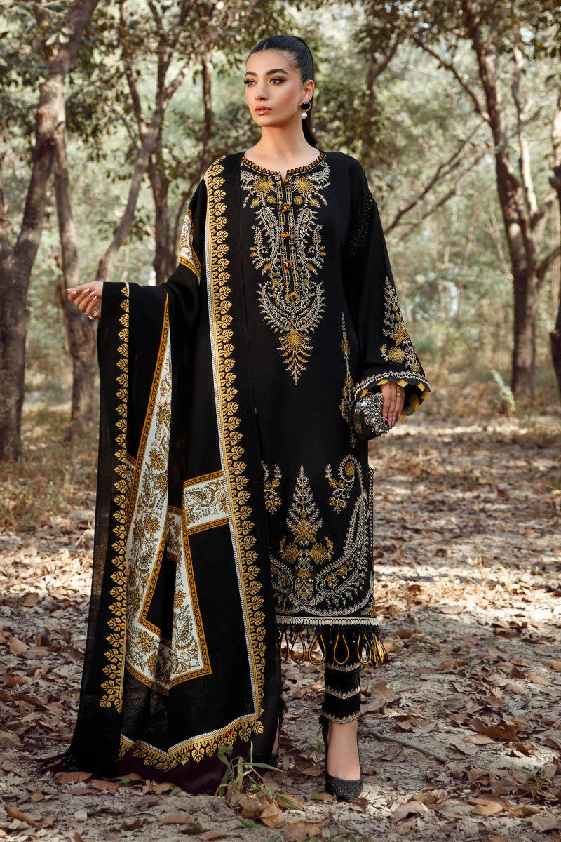 Maria B Dhanak 3PC Unstitched Dress MB715 by ZARTHREAD – Front View
