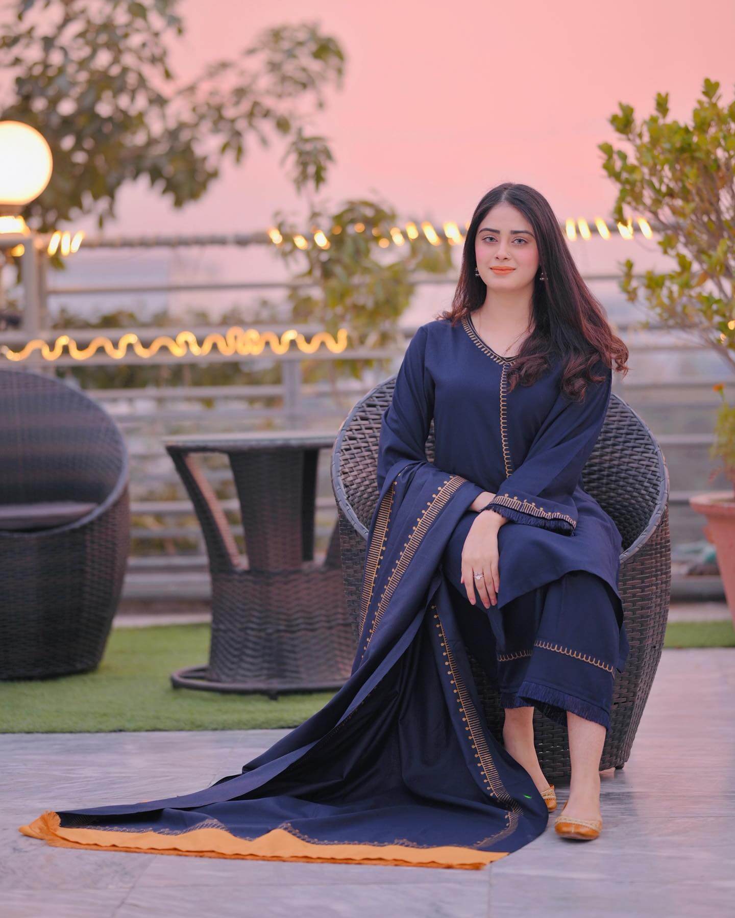 BR-1145 3PC Embroidered Dhanak Suit with Printed Wool Shawl by ZARTHREAD – Front View